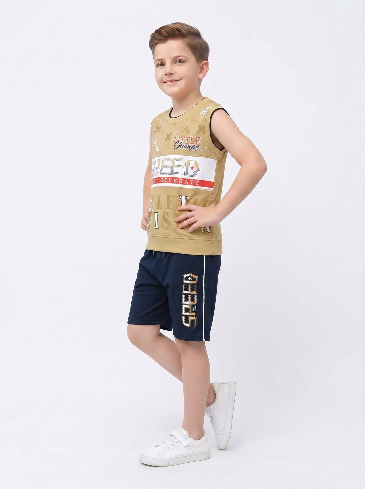 Kids half sleeve t-shirt and pant combo - Design SPEED