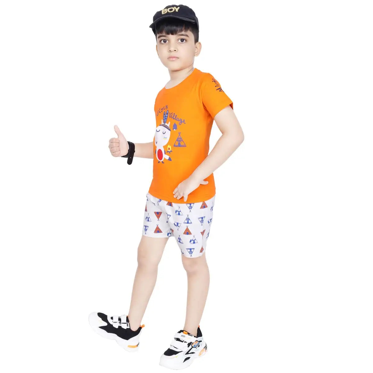 Toddler Boy's Cotton Short Sleeve Orange T-shirt (6 Months - 7 Years)