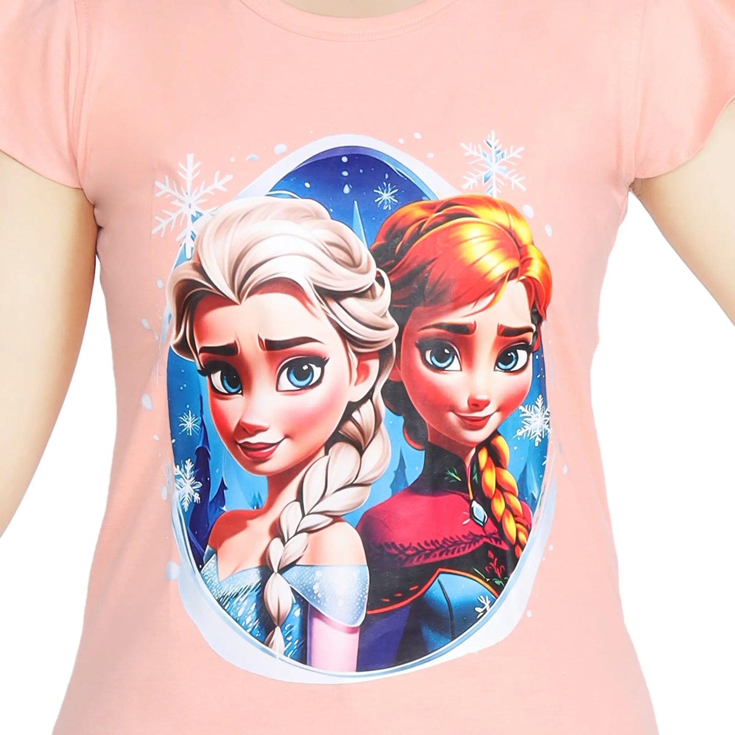 Girl’s Frozen Print Cotton Orange T-shirt (3 – 9 Years)