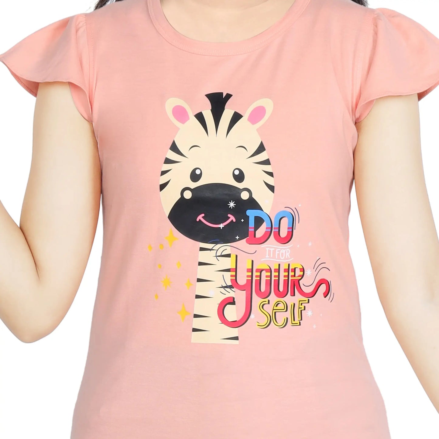 Girl’s Tiger Print Cotton Orange T-shirt (3 – 9 Years)