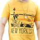 Men’s Short Sleeve Cotton Graphic Yellow T-shirt