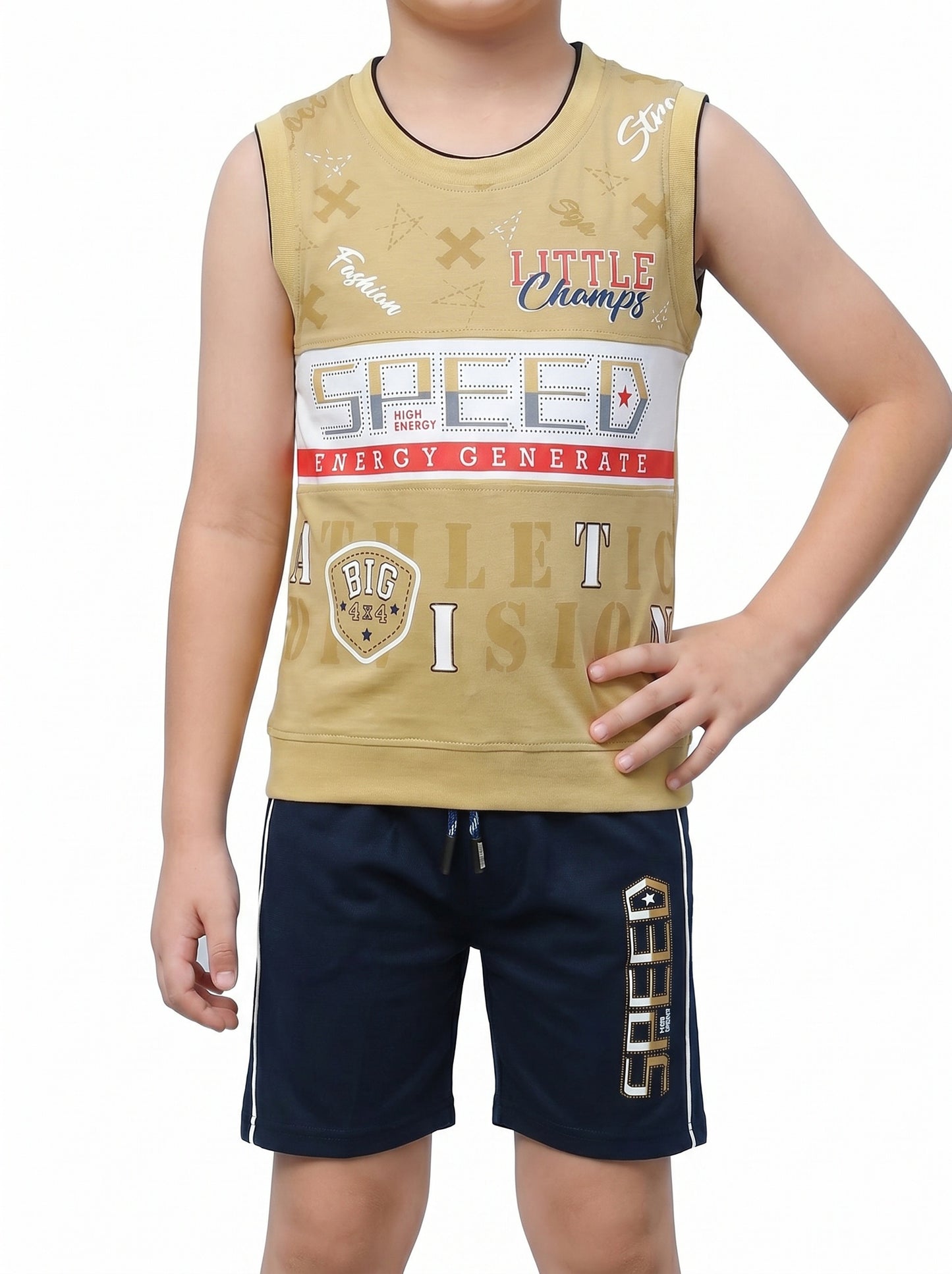 Kids half sleeve t-shirt and pant combo - Design SPEED