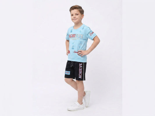 Toddler Boy's Cotton Short Half Sleeve Red T-Shirt Design-Achieve