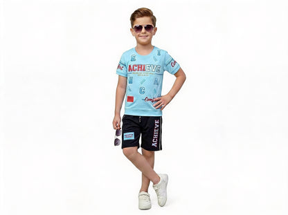 Toddler Boy's Cotton Short Half Sleeve Red T-Shirt Design-Achieve
