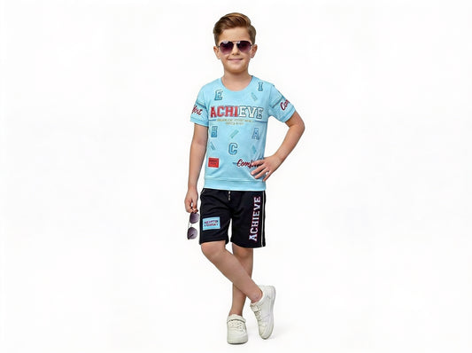 Toddler Boy's Cotton Short Half Sleeve Red T-Shirt Design-Achieve