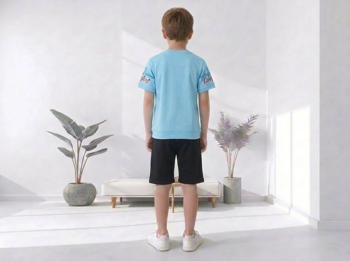Toddler Boy's Cotton Short Half Sleeve Red T-Shirt