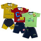 Boy's Cotton Sleeve T-shirt with Shorts 3 Set (3 Years - 9 Years)
