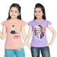 Girl's Cotton Sleeve T-shirt 2 Set (3 Years - 9 Years)