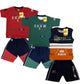 Boy's Cotton Sleeve T-shirt with Shorts 3 Set (3 Years - 9 Years)