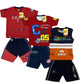 Boy's Cotton Sleeve T-shirt with Shorts 3 Set (3 Years - 9 Years)