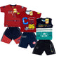 Boy's Cotton Sleeve T-shirt with Shorts 3 Set (3 Years - 9 Years)