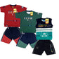 Boy's Cotton Sleeve T-shirt with Shorts 3 Set (3 Years - 9 Years)