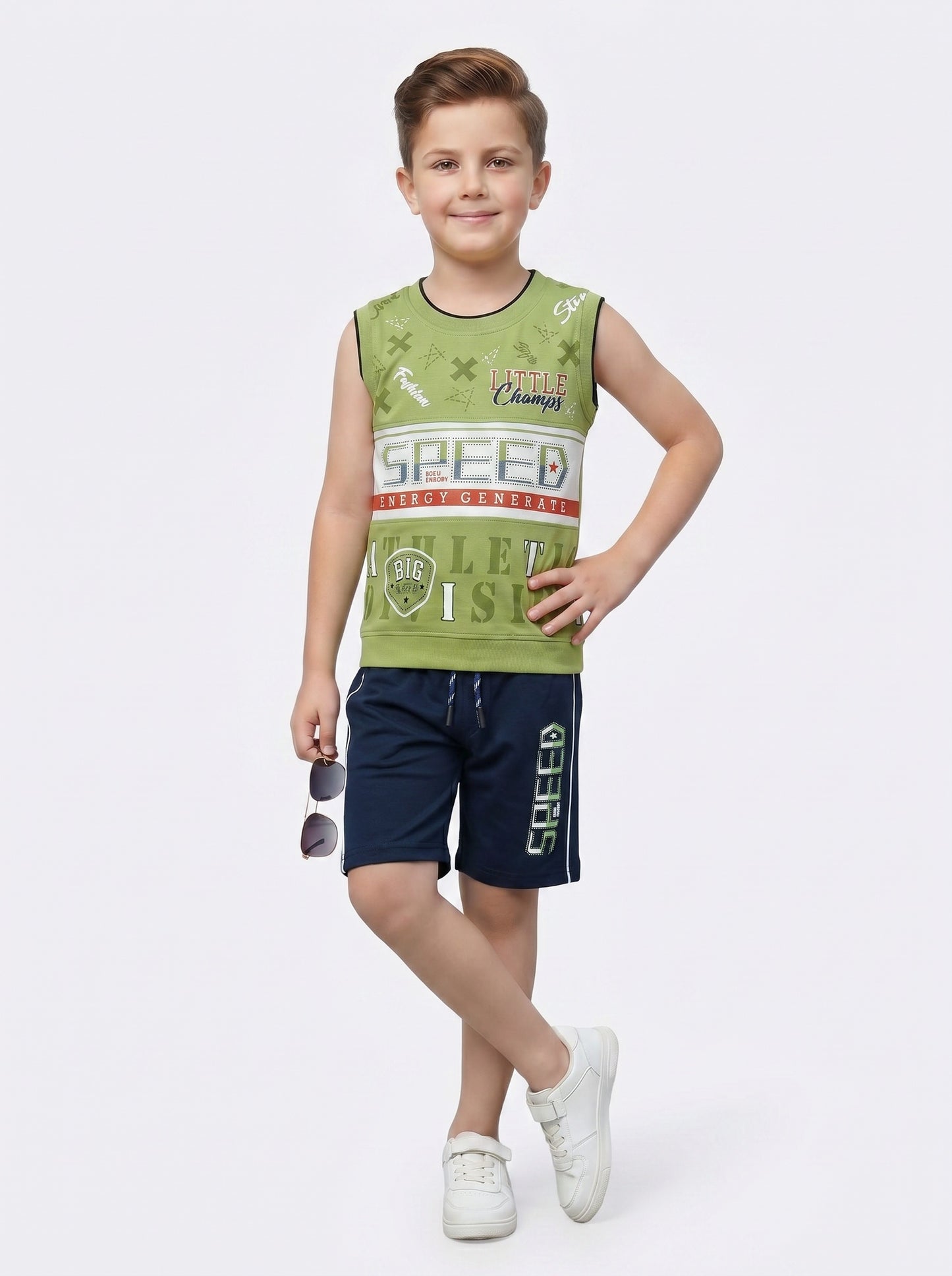 Kids half sleeve t-shirt and pant combo - Design SPEED
