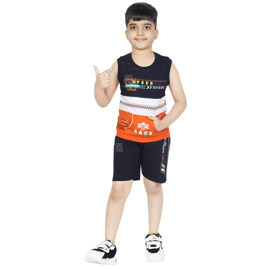 Toddler Boy's Cotton Sleeveless Top Tank Orange T-shirt (6 Months - 7 Years)
