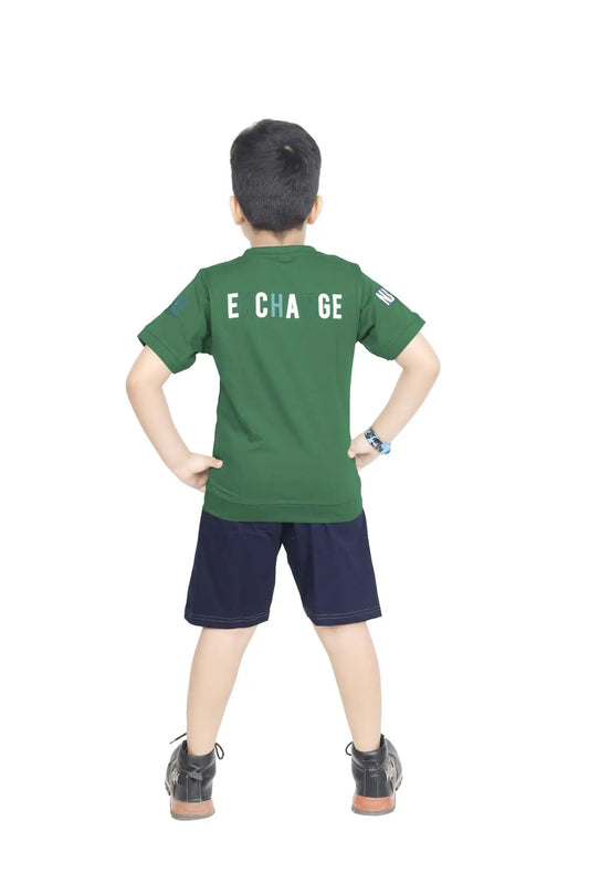 Toddler Boy's Cotton Short Half Sleeve T-Shirt Green (6 Months - 6 Years)