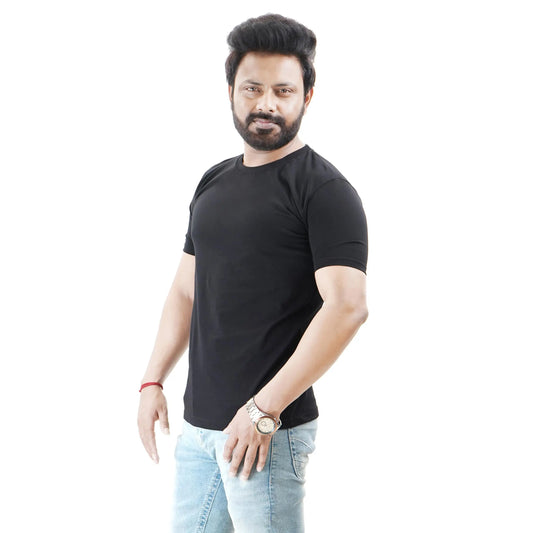 Men’s Short Sleeve Cotton Black T-shirt