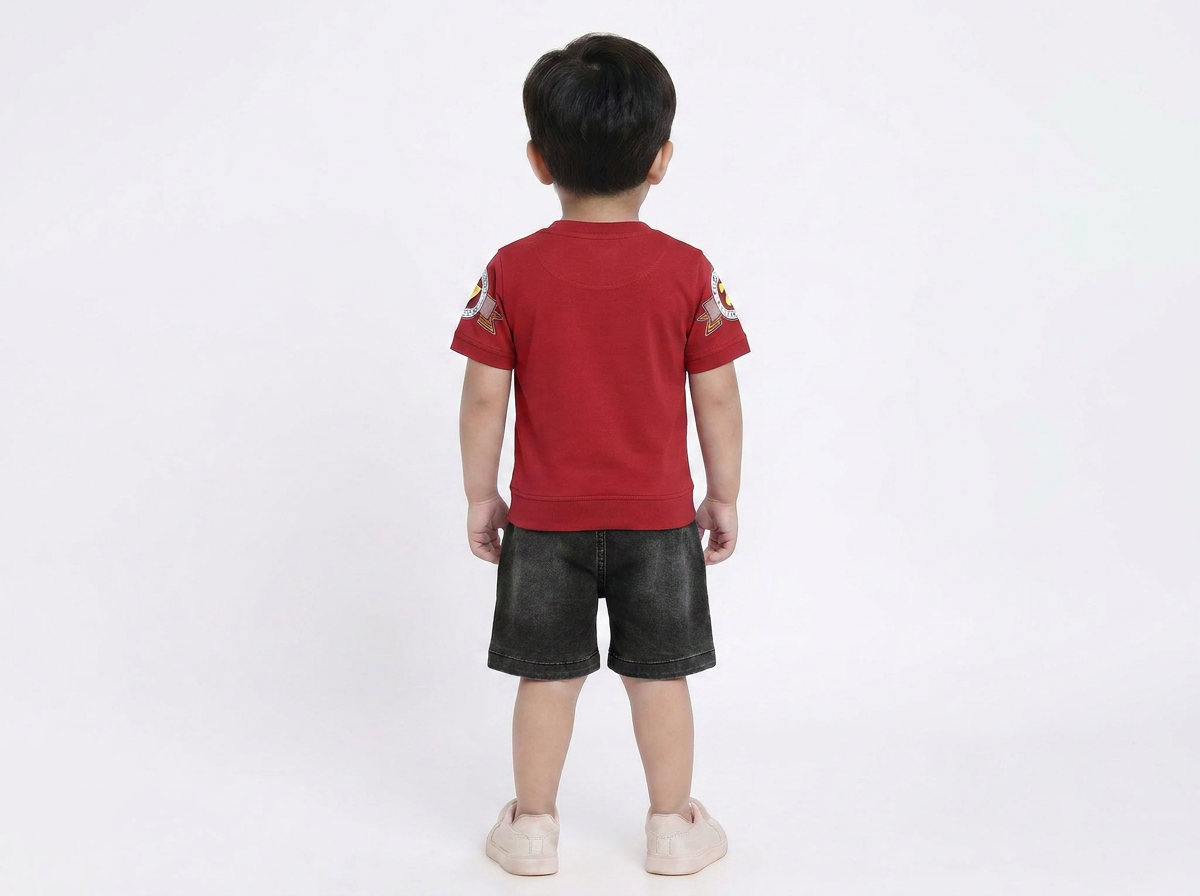 Kids half sleeve t-shirt and RFD-pant combo - Design Super5