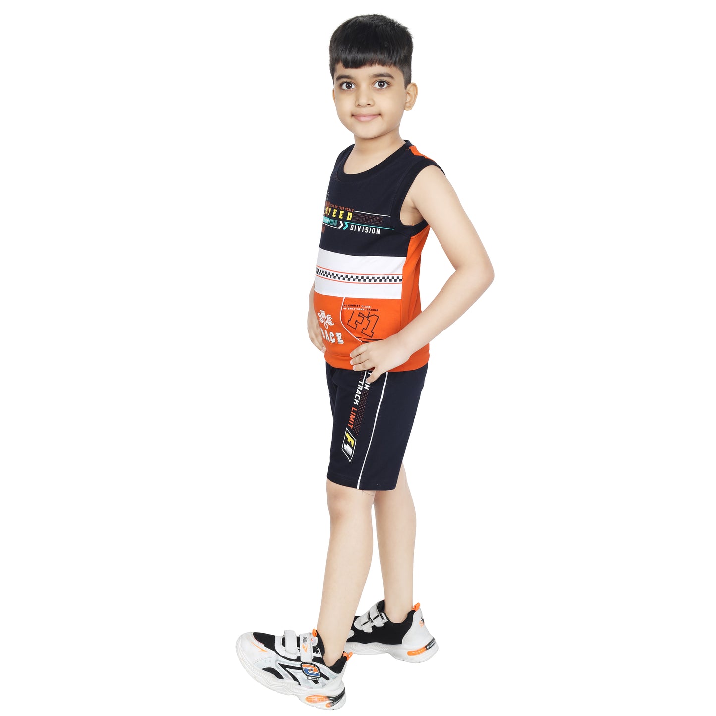 Toddler Boy's Cotton Sleeveless Top Tank Orange T-shirt (6 Months - 7 Years)