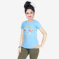 Girl’s Butterfly Print Cotton Sky Blue T-shirt (3 – 9 Years)