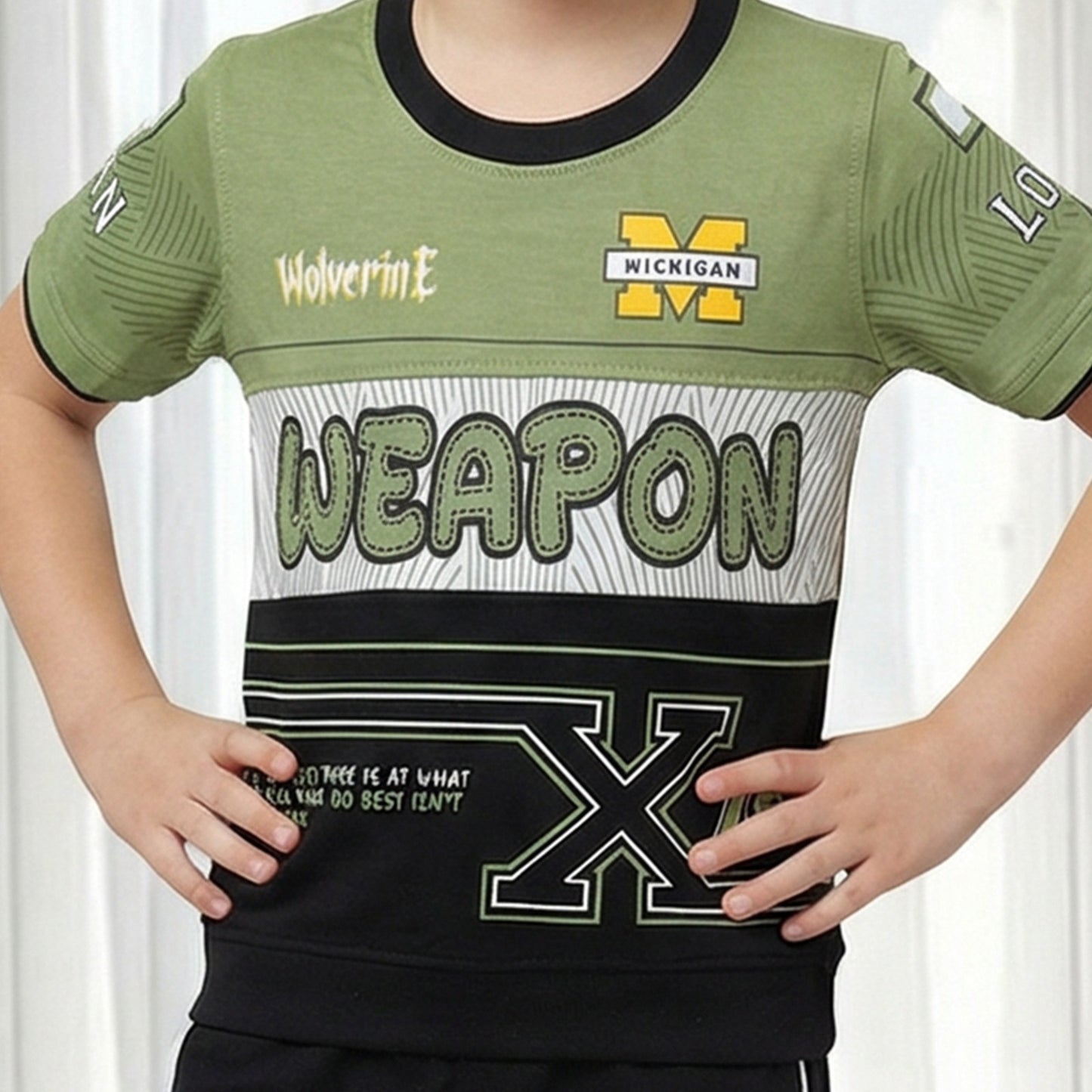 Kids half sleeve t-shirt and pant combo - Design Weapon