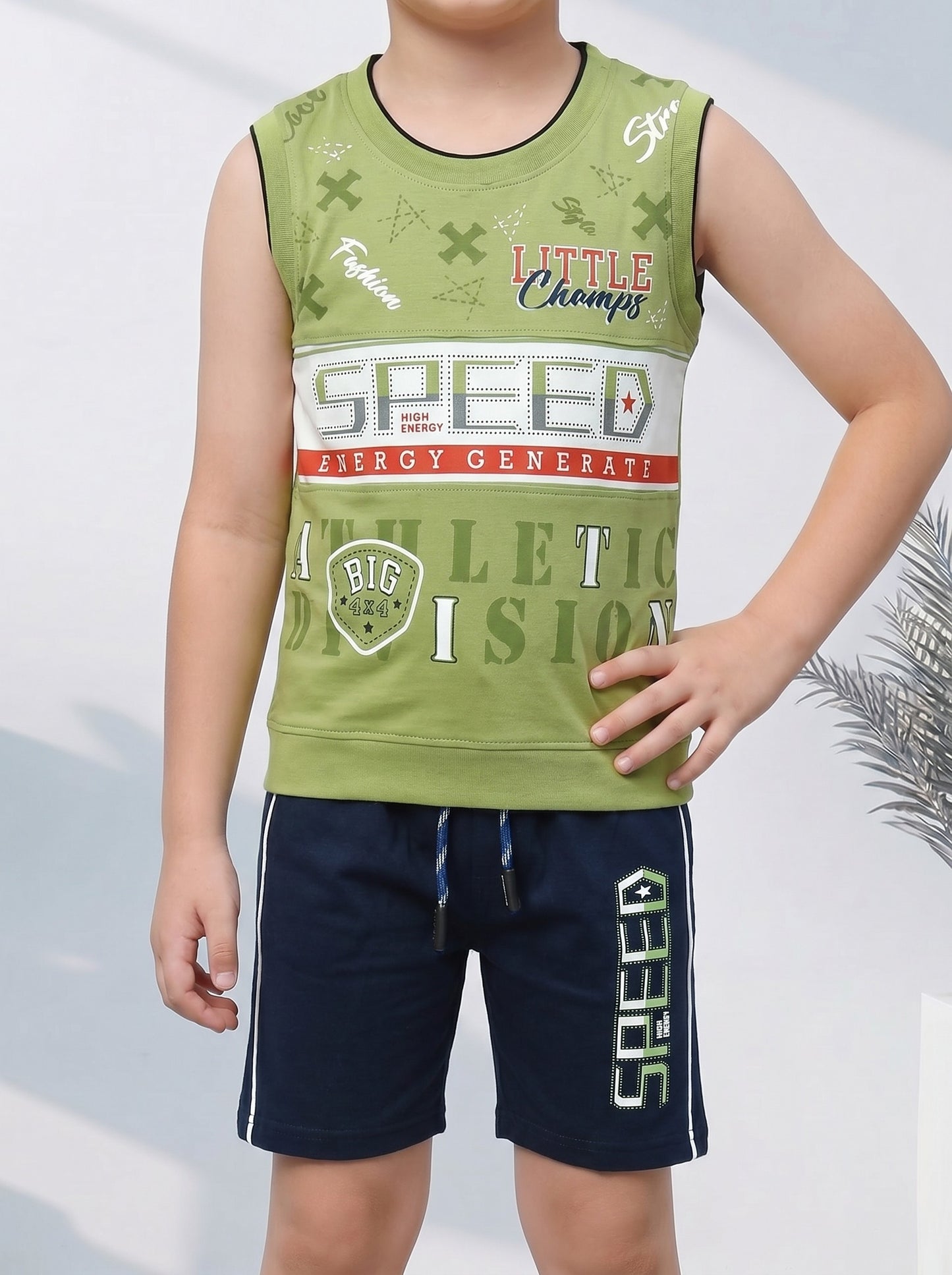 Kids half sleeve t-shirt and pant combo - Design SPEED