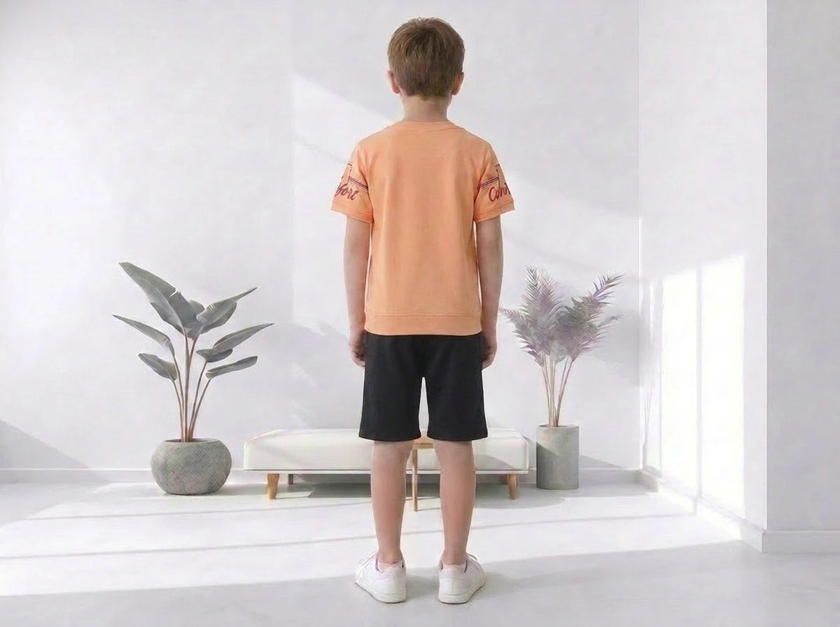 Toddler Boy's Cotton Short Half Sleeve Red T-Shirt