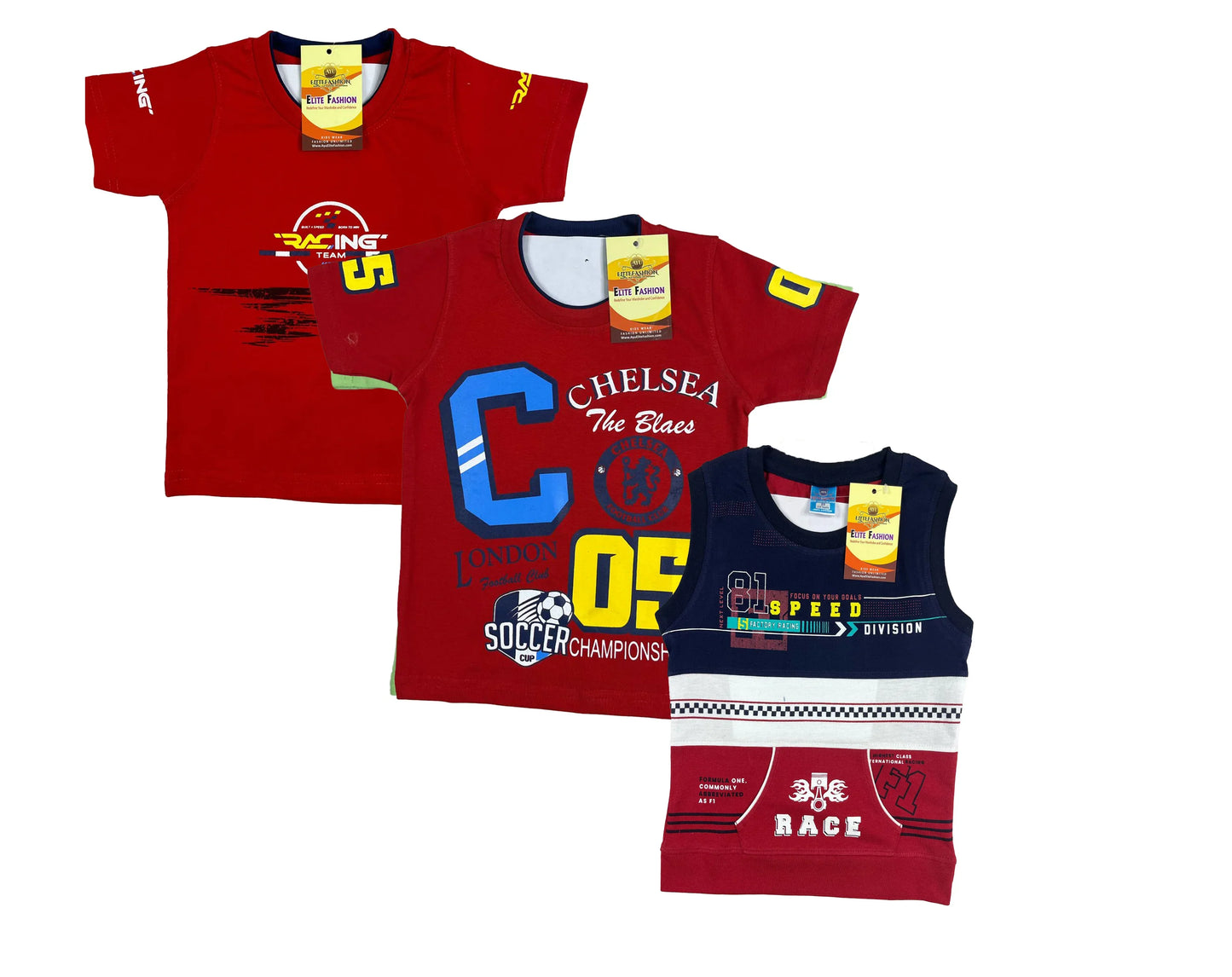 Boys Cotton Sleeve T-shirt 3 Set (3 Years - 9 Years)