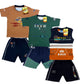 Boy's Cotton Sleeve T-shirt with Shorts 3 Set (3 Years - 9 Years)