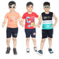 Boy's Cotton Sleeve T-shirt with Shorts 3 Set (3 Years - 9 Years)