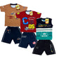 Boy's Cotton Sleeve T-shirt with Shorts 3 Set (3 Years - 9 Years)