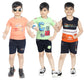 Boy's Cotton Sleeve T-shirt with Shorts 3 Set (3 Years - 9 Years)