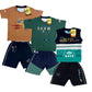 Boy's Cotton Sleeve T-shirt with Shorts 3 Set (3 Years - 9 Years)