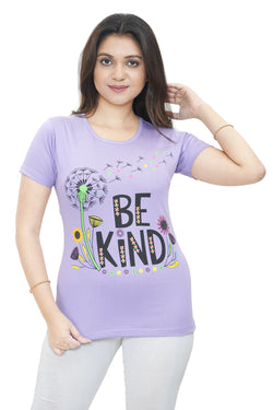 Ayu Elite Fashion Women Regular Fit Violet T-Shirt
