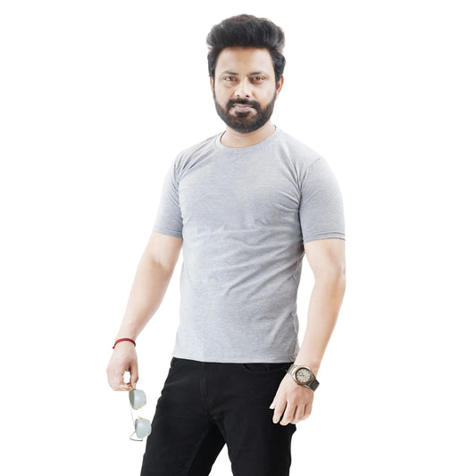 Men’s Short Sleeve Cotton Gray T-shirt