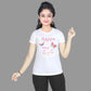Girl’s Butterfly Print Cotton White T-shirt (3 – 9 Years)