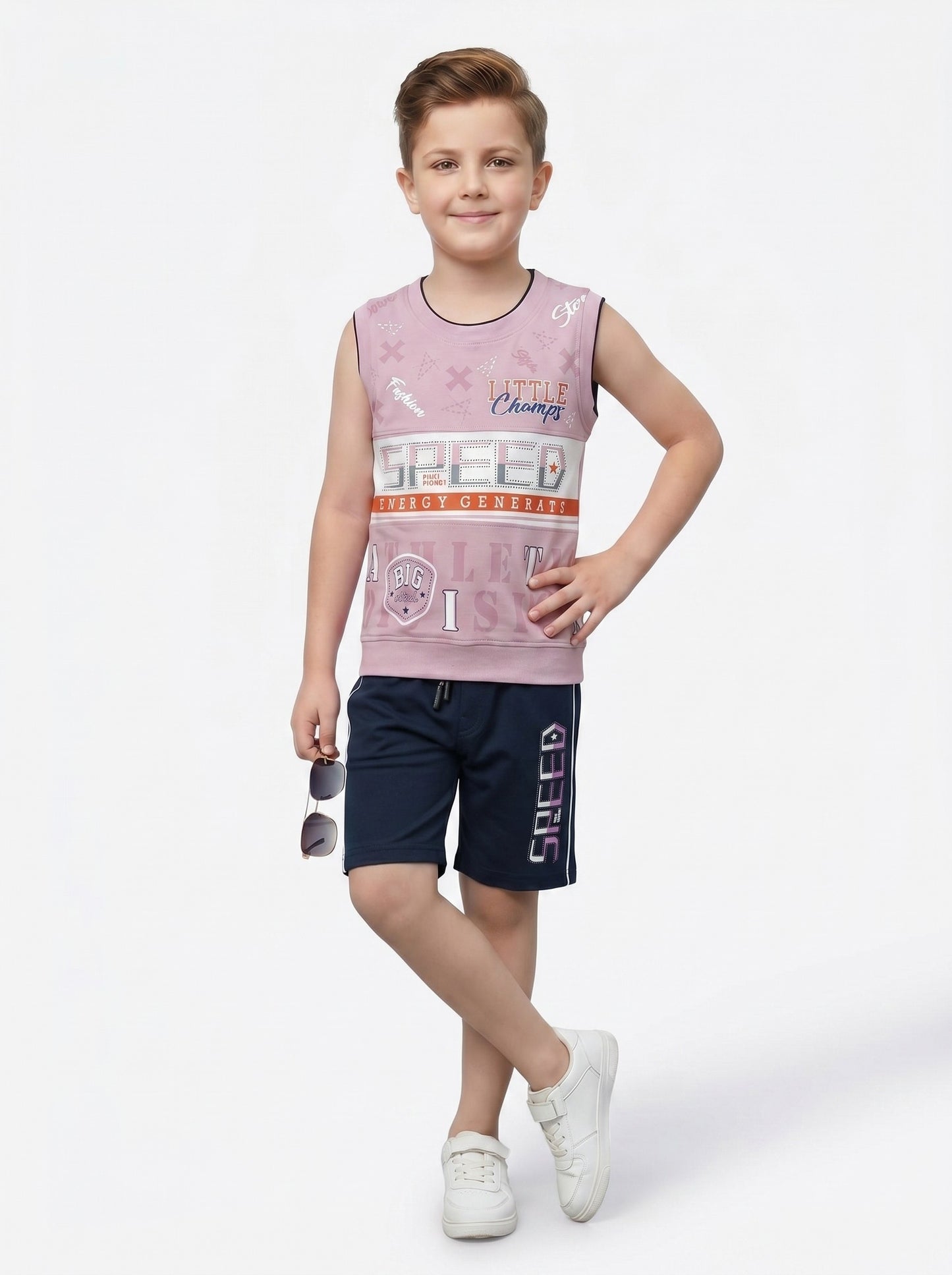 Kids half sleeve t-shirt and pant combo - Design SPEED
