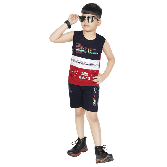 Toddler Boy's Cotton Sleeveless Top Tank Maroon T-shirt (6 Months - 7 Years)