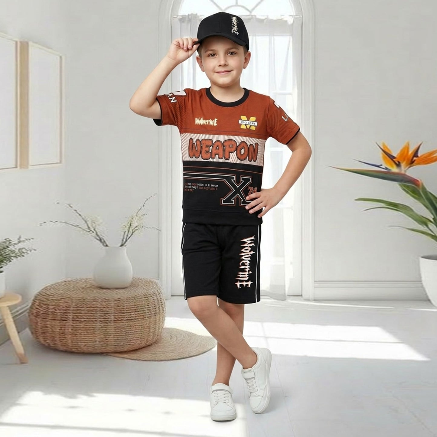 Kids half sleeve t-shirt and pant combo - Design Weapon