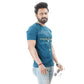 Men’s Short Sleeve Cotton Graphic Blue T-shirt