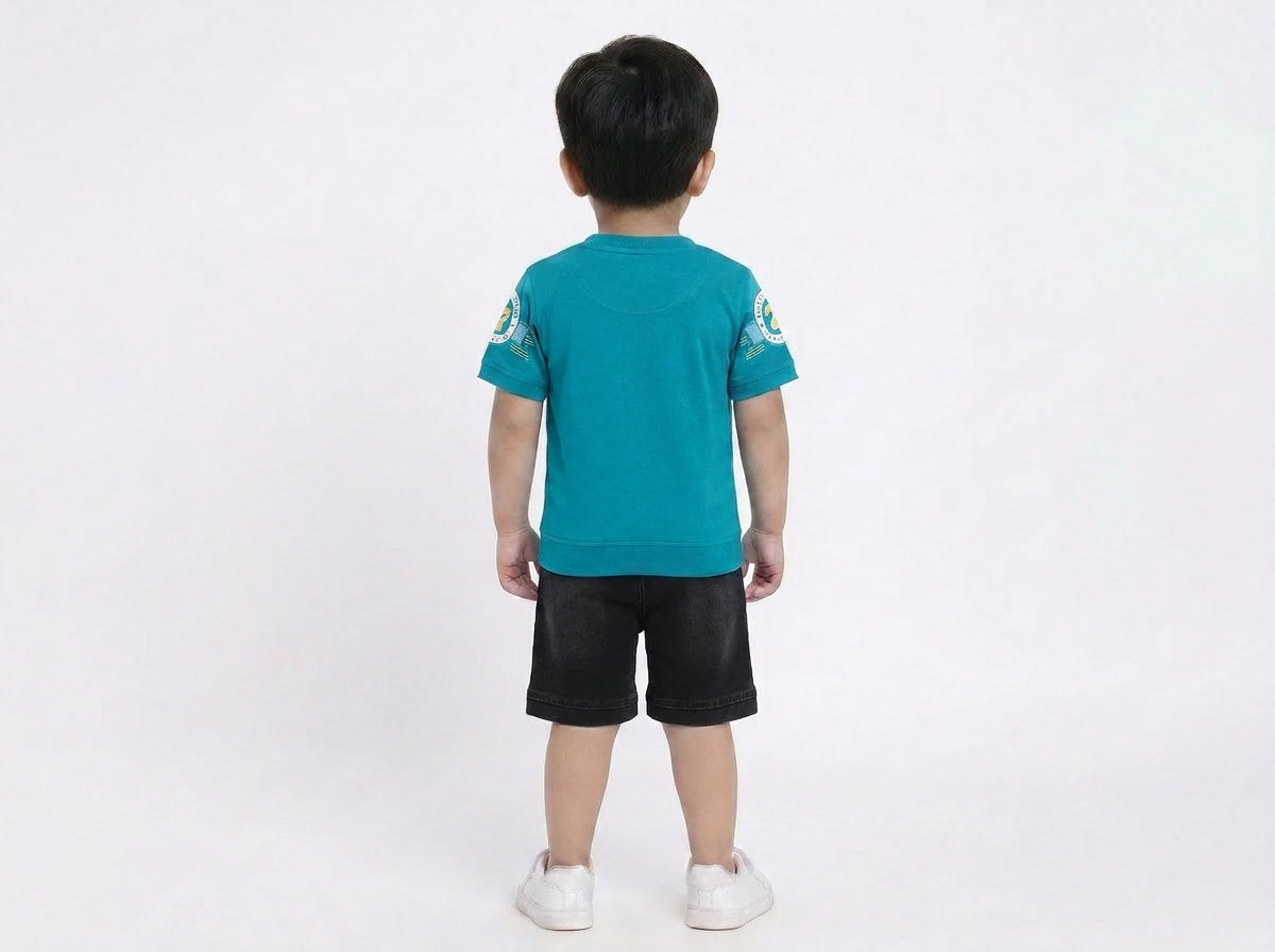 Kids half sleeve t-shirt and RFD-pant combo - Design Super5