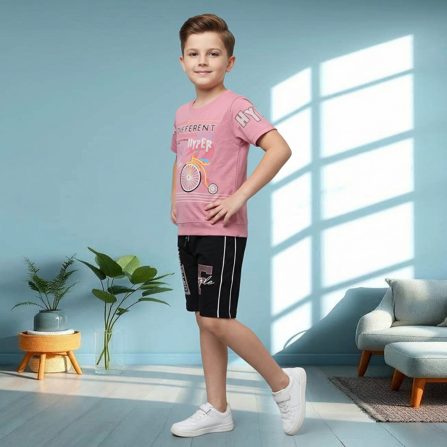 Kids half sleeve t-shirt and pant combo - Design DIFFERENT