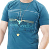 Men’s Short Sleeve Cotton Graphic Blue T-shirt