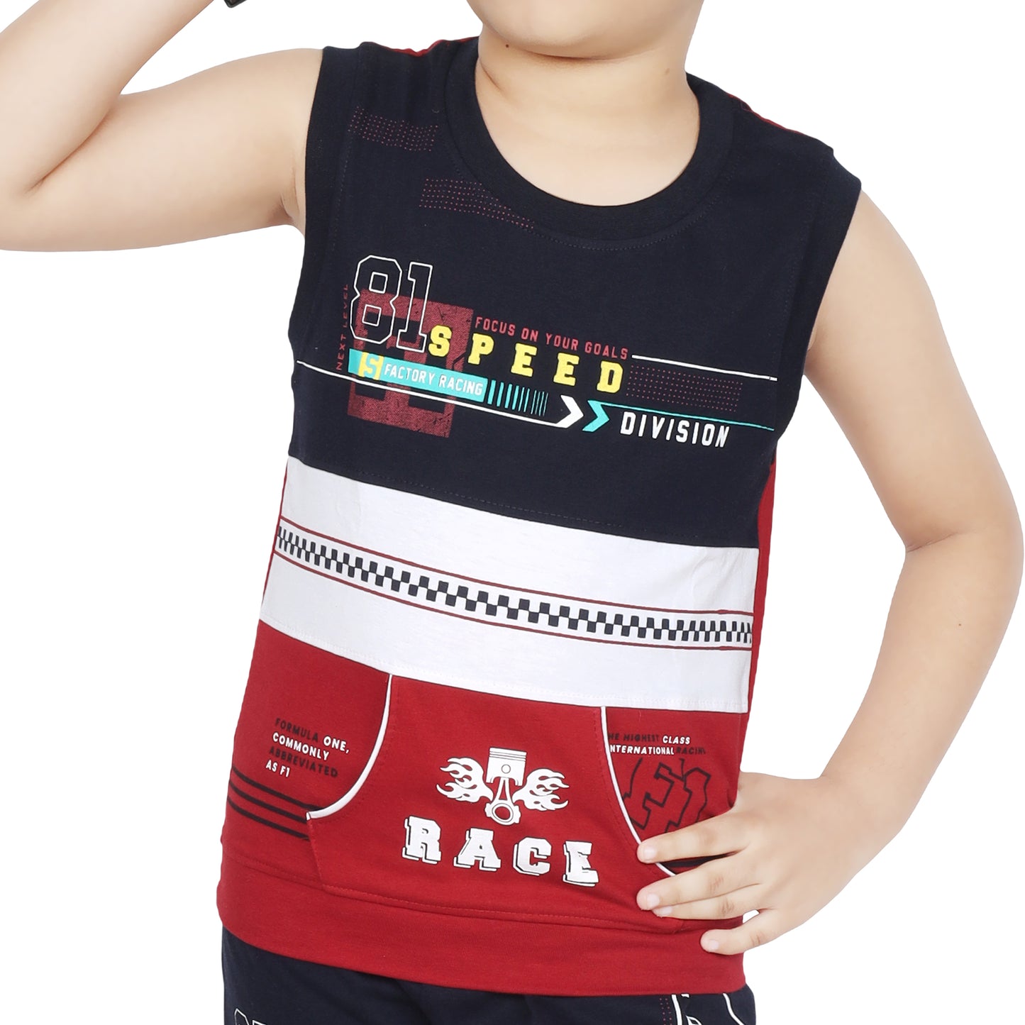 Toddler Boy's Cotton Sleeveless Top Tank Maroon T-shirt (6 Months - 7 Years)