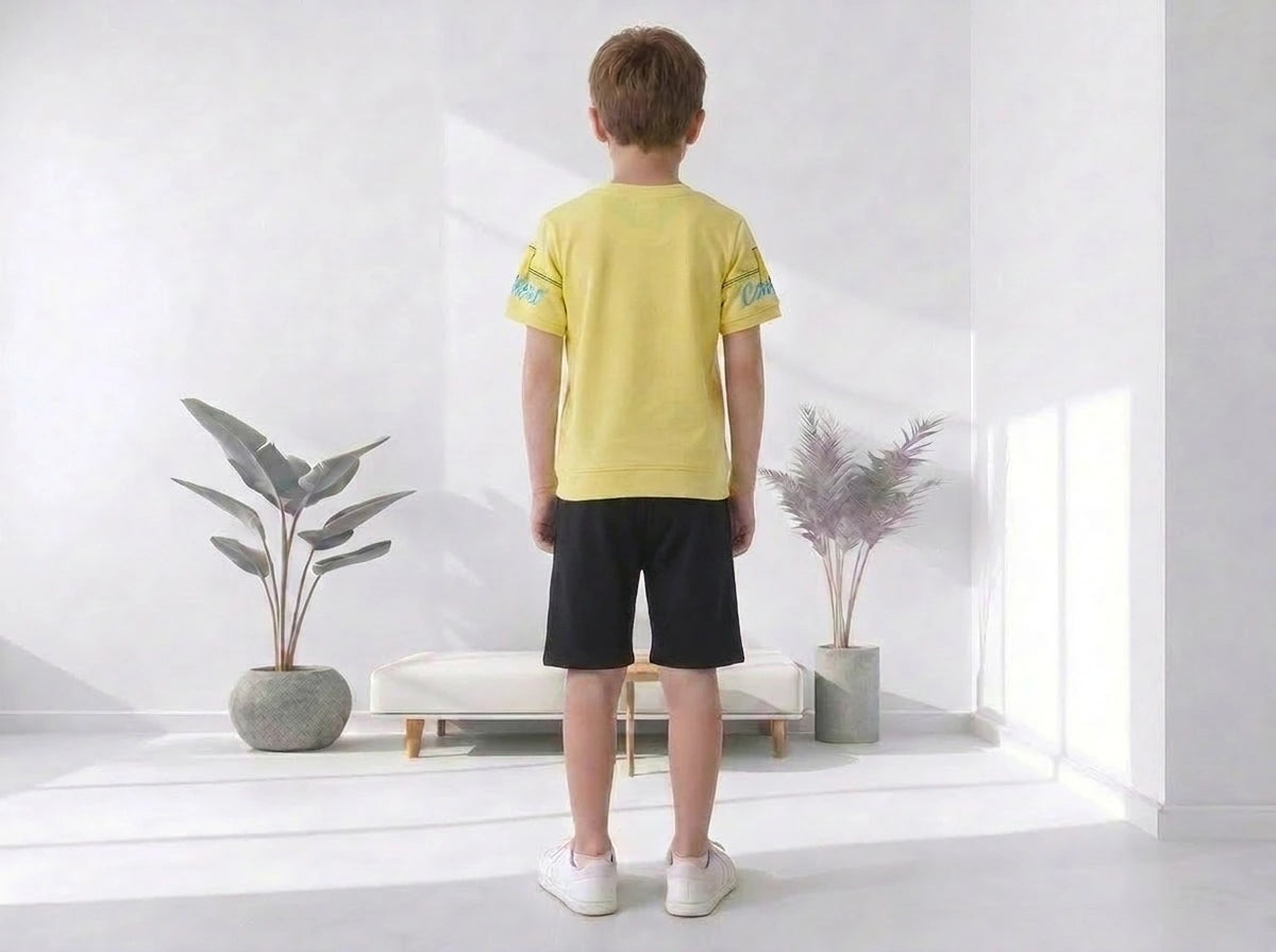Toddler Boy's Cotton Short Half Sleeve Red T-Shirt