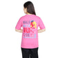Trendy Oversized Back/Front Graphic Print  Pink T-Shirt