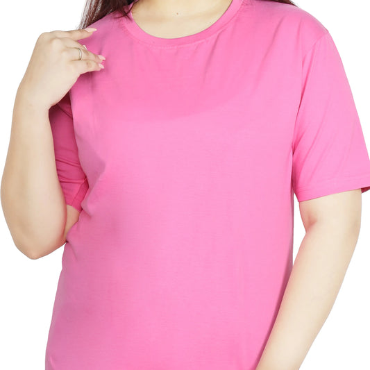 Trendy Oversized Back/Front Graphic Print  Pink T-Shirt