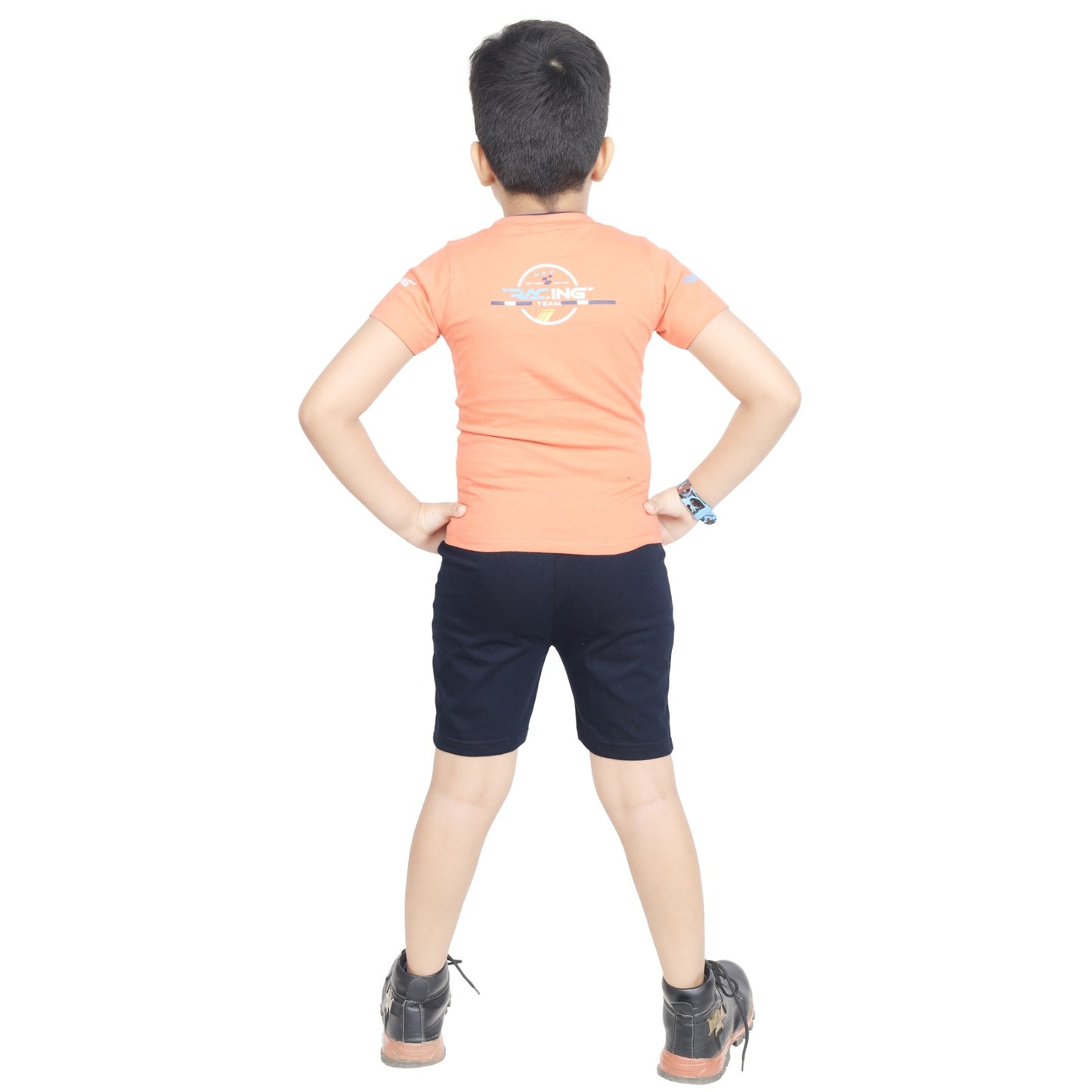 Toddler Boy's Cotton Short Half Sleeve T-Shirt and Short Combo Set (4 - 7 Years)