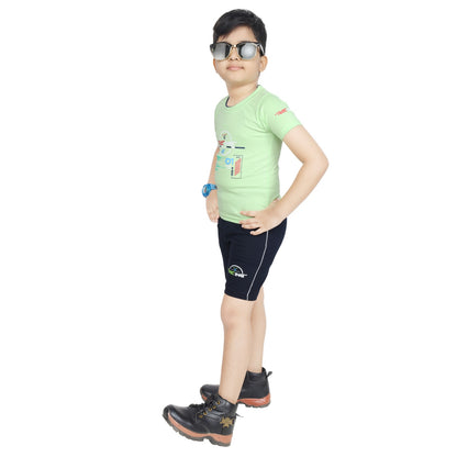 Toddler Boy's Cotton Short Half Sleeve T-Shirt and Short Combo Set (4 - 7 Years)
