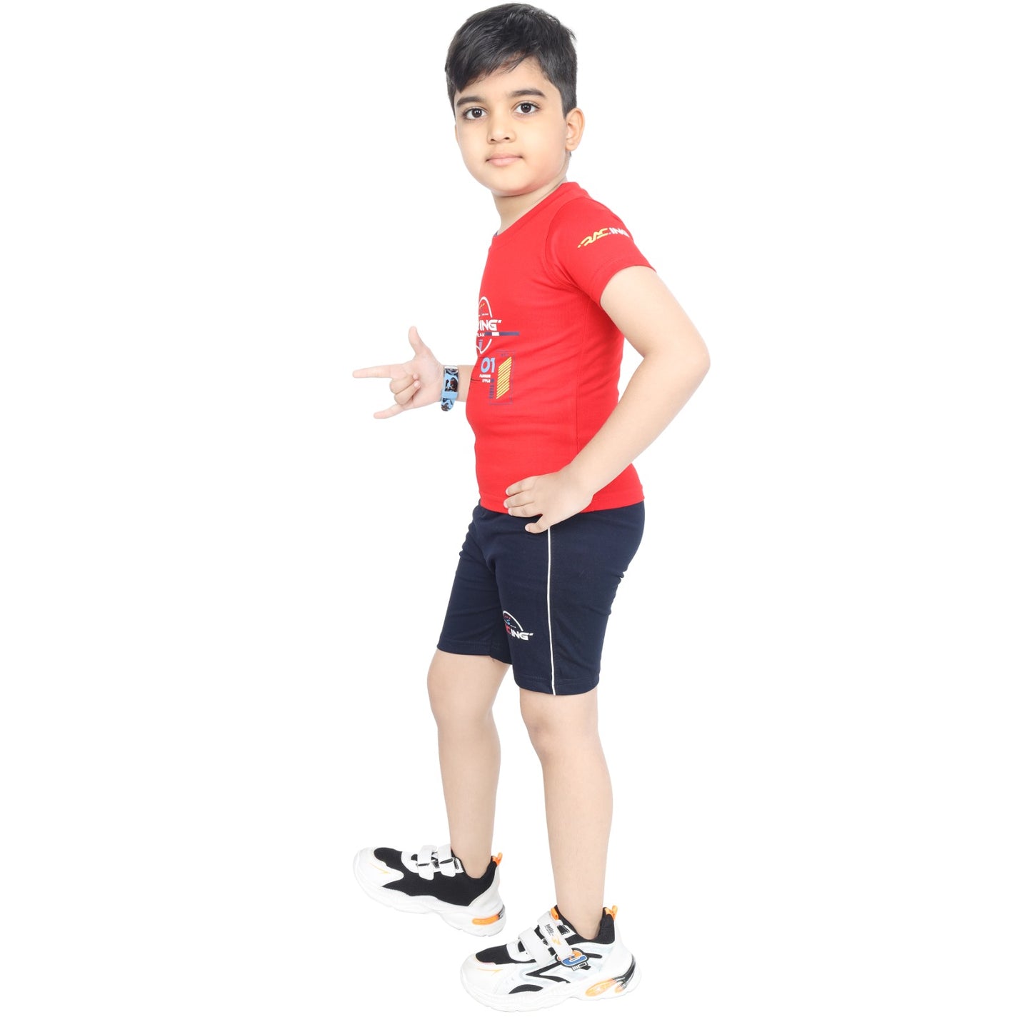 Toddler Boy's Cotton Short Half Sleeve T-Shirt and Short Combo Set (4 - 7 Years)