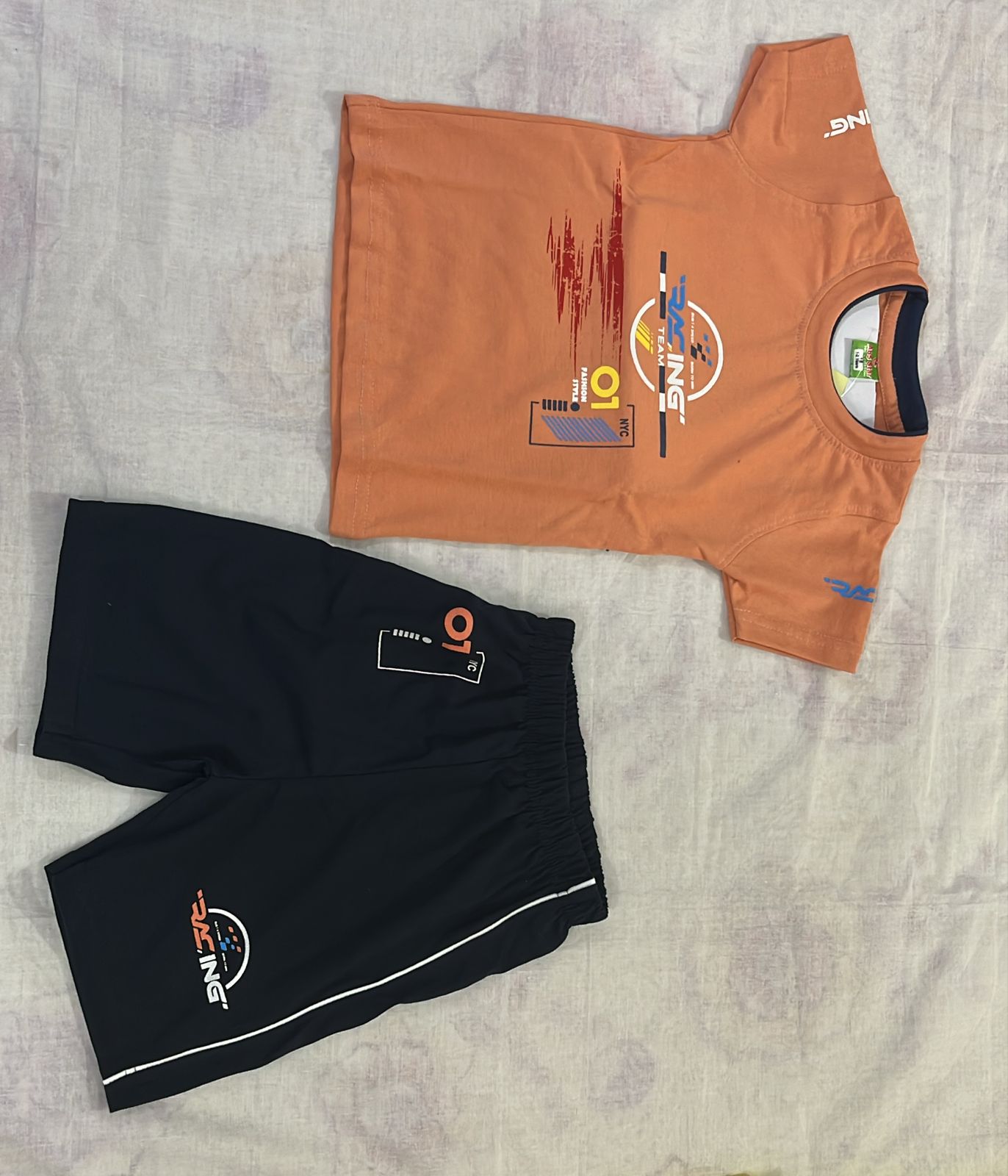 Toddler Boy's Cotton Short Half Sleeve T-Shirt and Short Combo Set (4 - 7 Years)